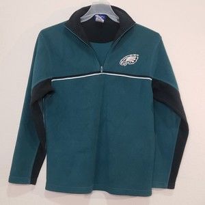 Vintage 00s Reebok Philadelphia Eagles Fleece ZipUp Pullover Small (Boys XL18)